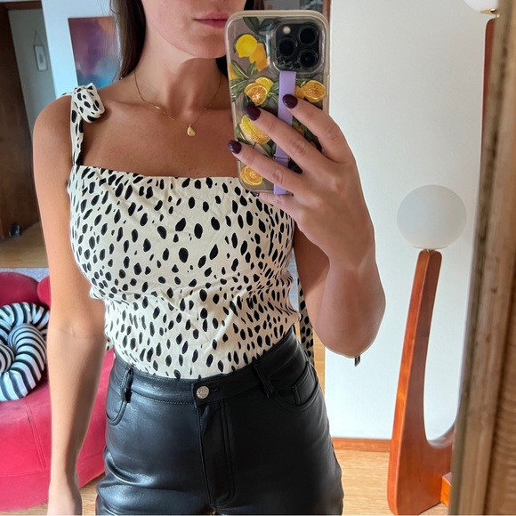 Reformation Ellora Top in Cheetah, sz 12 - Picture 3 of 16